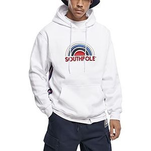 Southpole Heren pullover met capuchon Multi Color Logo Hoody, capuchonsweatshirt voor mannen met 3D-logo-borduursel, maten S - XXL, wit, XXL