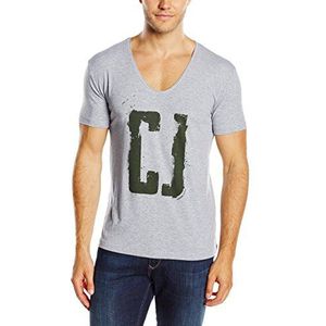Cross jeans heren t-shirt 15048, grijs (Grey Melange 004), XXL