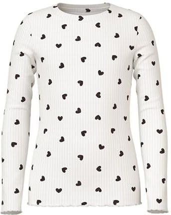 NAME IT Nkfvemma Glitter Ls Slim Top, cloud dancer, 134-140