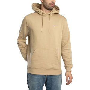 TOMMY JEANS Heren Regular Fit Vlag Fleece Hoodie, Beige (Relic Tan), S, Beige (Relic Tan), S