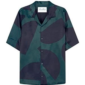 Seidensticker Casual overhemd voor heren, regular fit, korte mouwen, reverskraag, groen, S