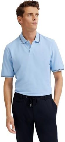 Bugatti - Poloshirt - Lichtblauw - Korte Mouwen - Moderne Pasvorm