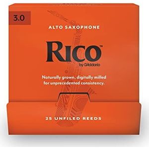 Rico van D'Addario Alto Saxophone Reeds, 3.0, 25-Count Single Reeds
