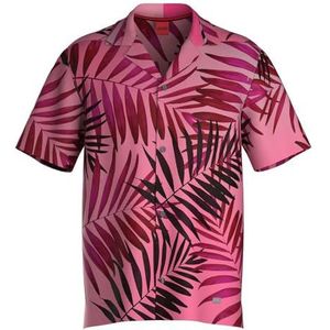 HUGO Relaxed Strandshirt voor heren, Medium Pink660, XL