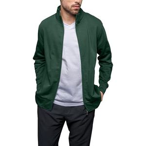 HRM Fair Trade Premium sweatjack voor heren, met doorlopende ritssluiting, 360 g/m², van 70% katoen en 30% gerecycled polyester, Bottle-green, S