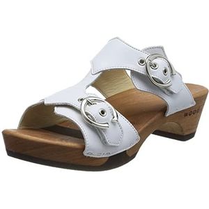 Woody Leonie houten schoen voor dames, wit, 39 EU, wit, 39 EU
