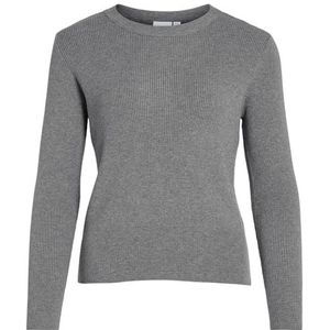 Vila VICOMFY O-hals L/S Knit Top - NOOS, Medium grijs (grey melange), M