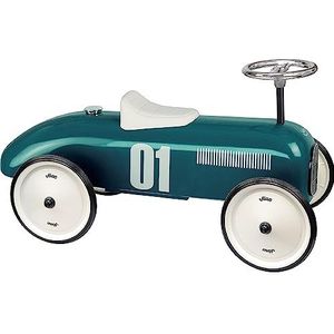 Vilac - Autodrager vintage – blauw – speelgoed voor kinderen of woondecoratie – stuurwiel – van metaal chic – vanaf 18 maanden