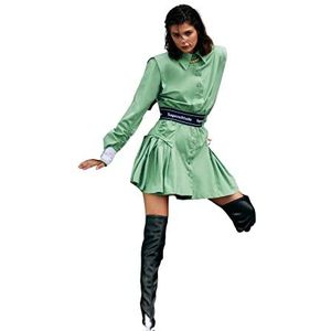 Trendyol Dames Mini Skater Regular Geweven Jurk, Groen, 62