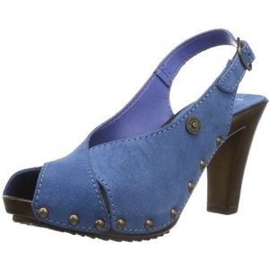 s.Oliver dames casual peep-Toe, Blauw denim 802, 38 EU