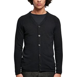 Urban Classics Men's Light Raglan Cardigan Sweater, Black, 3XL, zwart, 3XL