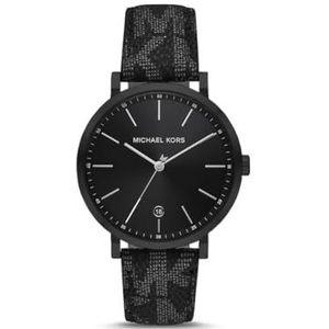 Michael Kors - Outlet Irving Collection, zwarte kleur, lederen horloge voor heren MK8812