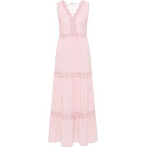 ECY Maxi-jurk met spaghettibandjes voor dames, roze, L
