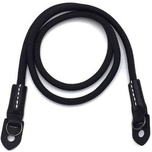 Caruba Climbing Rope Neckstrap (zwart), comfortabele camerariem voor compact-, systeem- en spiegelreflexcamera's, verstelbare lengte, 100 cm, 0,8 cm diameter, zwart