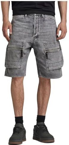 Denim Cargo Loose Short, Grijs (Faded Grey Neblina D24442-d537-g324), 32W