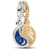 PANDORA - Bicolor - Charm - Sterling Zilver - 14 Karaat Verguld - Cubic Zirkonia - Compatibel met Moments