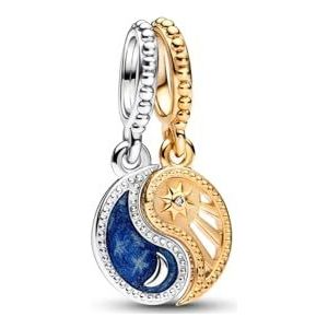 PANDORA - Bicolor - Charm - Sterling Zilver - 14 Karaat Verguld - Cubic Zirkonia - Compatibel met Moments