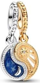 PANDORA - Bicolor - Charm - Sterling Zilver - 14 Karaat Verguld - Cubic Zirkonia - Compatibel met Moments