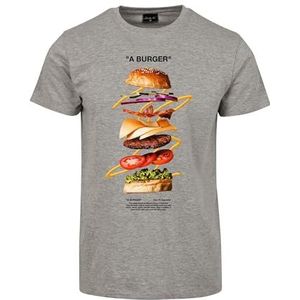 Mister Tee Heren T-shirt A Burger Tee, T-shirt met opdruk, Graphic T-Shirt, Streetwear, Heather Grey, XL