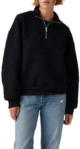 Levi's Dames Navarro Quilted 1/4 Zip Sweatshirt, Antraciet Night, XS