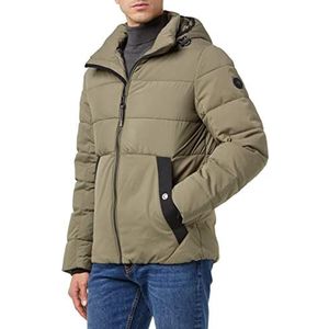 TOM TAILOR Uomini Puffer jas met capuchon 1032481, 10415 - Dusty Olive Green, M
