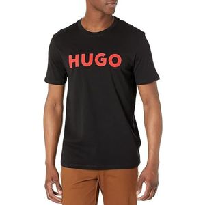 Hugo Boss Heren T-shirt met korte mouwen bedrukt logo T-shirt, zwart, medium