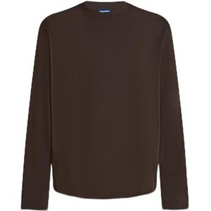 Karl Lagerfeld Jeans, Heren, Regular Lange Mouwen Gebogen Zoom T-Shirt, Regular Fit, Bruin, XS