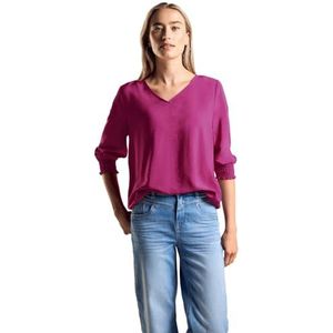 STREET ONE Blouse met smock-detail, Royal Fuchsia, 42