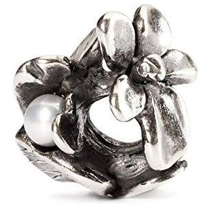 Trollbeads Damesbead 925 sterling zilver wit TAGBE-00028, Eén maat, Zilver, Parel