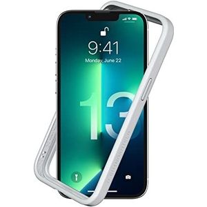 RhinoShield Bumperhoes compatibel met [iPhone 13/13 Pro] | CrashGuard NX - Schokabsorberende, slanke beschermhoes met valbescherming van 3,5 m/11 ft - platinagrijs