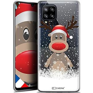 Caseink Beschermhoes voor Samsung Galaxy A42 5G (6,6 inch), gel, HD-motief, bedrukt in Frankrijk, kerstcollectie, design hert met muts, zacht, ultradun]