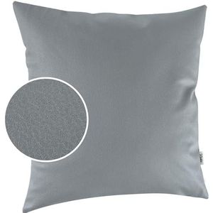 Kussensloop Kunstleer Sierkussen Sofakussen Lederen Kussenslopen Kussen KUMO lichtgrijs 60x60cm zonder vulling