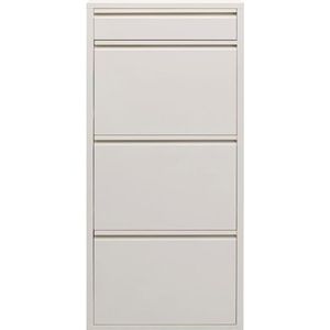 Kare Design Schoenhouder Caruso 3 Plus 1, crème, staal, 4 kiepvakken, ruimte voor 6 paar schoenen, slank, ruimtebesparend, opbergruimte, hal, vloer, 115x50x15 cm (H/B/D)