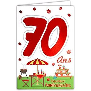 69-2140 verjaardagskaart voor 70e verjaardag voor dames en heren - champagnefles champagne TV