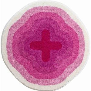 Grund Design badmat KARIM RASHID, Ultrazacht en absorberend, Antislip, 5 jaar garantie, KARIM 03, Badmat 90 cm rond, roze