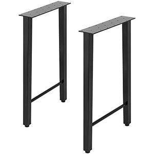 VEVOR 72 cm in hoogte verstelbare poten draagvermogen 300 kg voor meubels tafelframe poten voor tafelblad trapeziumvormige tafelpoten van metaal zwart vierkante buis 4 x 4 x 0 2 cm