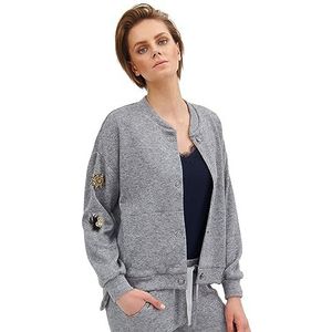 LARIME Dames bomberjack Cana grijs kleur pullover, grijs, 38