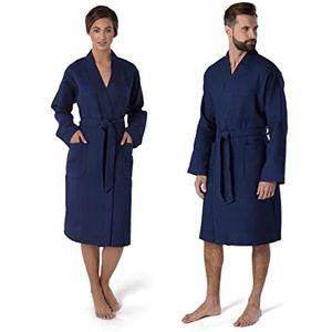 Möve Homewear Kimono wafel piqué in maat M 100% katoen, deep sea