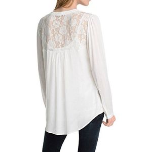 edc by Esprit Regular Fit blouse voor dames, transparante rug met kant