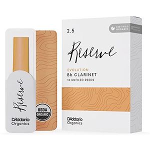 D'Addario Organic Reserve Evolution Bb Clarinet Riet - Riet voor klarinet - Het eerste en enige biologische riet - 2.0 sterkte, 10 stuks