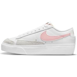 Nike Blazer Low Platform Sneakers voor dames, Wit Roze Glaze Summit Wit Zwart, 38 EU