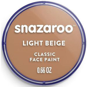 Snazaroo 1118910 Kinderschmink, huidvriendelijke hypoallergene gezichtsmake-up op waterbasis, vrij van parabenen - 18ml Pot, Light Beige