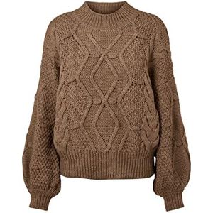 Object Dames Objkamma Cable Knit Pullover Noos Gebreide Trui, fossiel, S