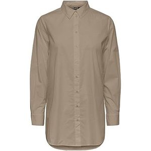 PIECES Dames Pcjiva Ls Shirt Noos Bc Blouse, silver mink, M