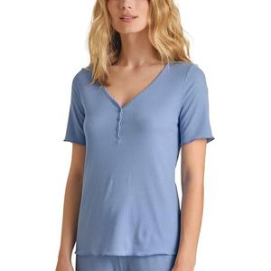 CALIDA Favourites Harmony Shirt met korte mouwen Hydrangea Blue, 1 stuk, maat 36-38, Hydrangea Blue., 36/38 NL