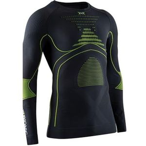 X-Bionic Energy Accumulator Origins Long Sleeve Shirt Heren Compressie Jersey Ondergoed, Charcoal/Yellow, FR: 2XL (maat fabrikant: XXL)