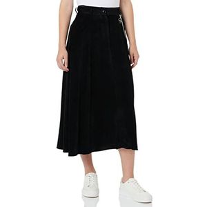 Love Moschino Dames Brand midi rok gepersonaliseerd met ketting en hart bij de taille, zwart, 42