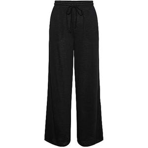 PIECES Vrouwelijke broek met wijde pijpen PCNOLLIE, zwart, L