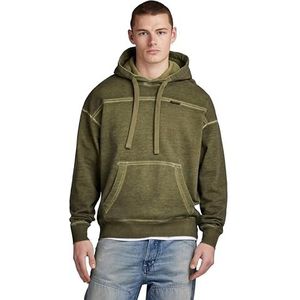 G-STAR Garment Dyed Loose Hoodie Sweatshirt met capuchon voor heren, groen (Dark Olive Gd D24219-d249-c793), M