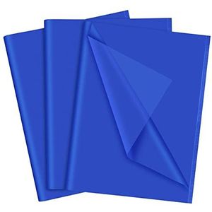 NEBURORA Blauw tissuepapier voor geschenkzakken, 60 vellen, blauw inpakpapier, bulk 35 x 50 cm, marineblauw verpakkingspapier voor cadeaupapier, vulmiddel, kunsthandwerk, doe-het-zelf verjaardag,